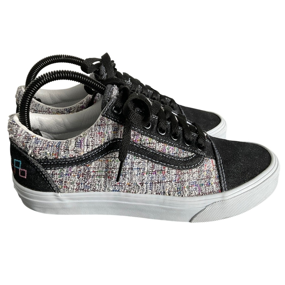 Vans‎ Old Skool Pride Black Tweed Rainbow Sneakers Womens 8 Mens 6.5 721356